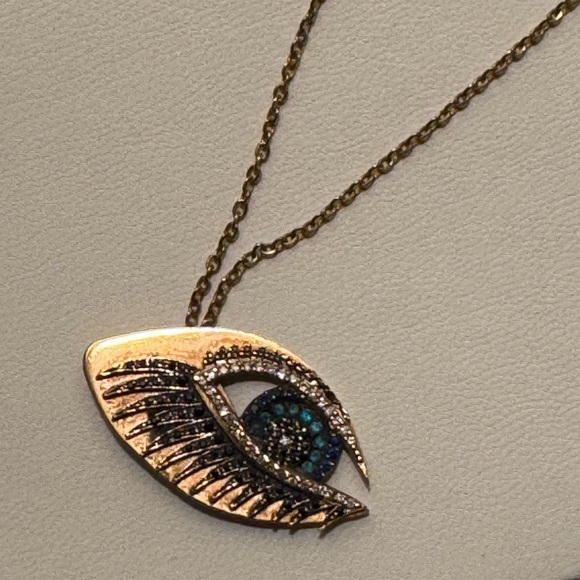 18kt diamond EvilEye Pendant and chain Necklace - Picture 4 of 4